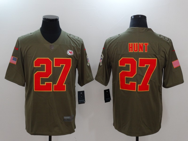 Men's Kansas City Chiefs Karim Hunt #27 Brown Jersey